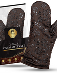 Oven Mitts Set of 2 (Choco/Gold)