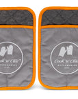 cook'n'chic® premium professional reusable durable washable easy to clean cotton silicone oven mitts mittens pot holders with soft flexible terry cloth cotton lining for cooking baking and grilling