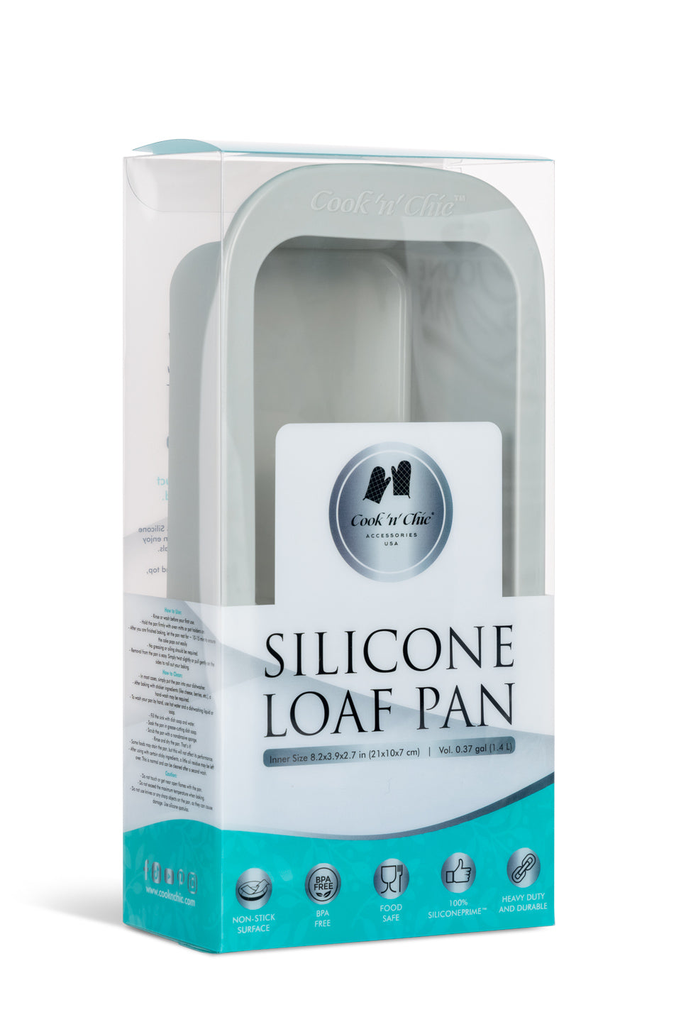 cook'n'chic® premium professional non-stick reusable quick release easy to clean durable silicone cake loaf pan made of genuine siliconePRIME™