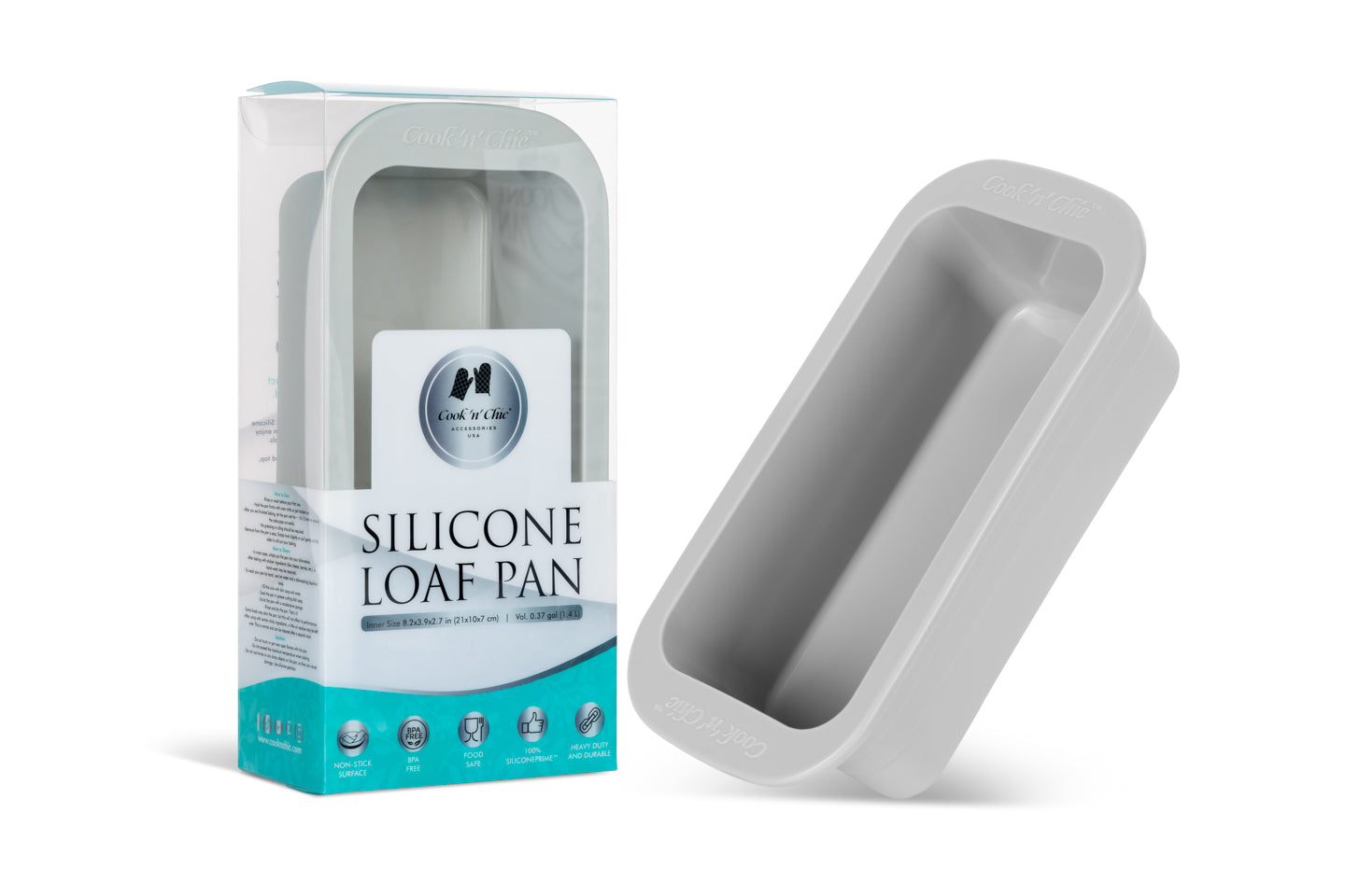 cook'n'chic® premium professional non-stick reusable quick release easy to clean durable silicone cake loaf pan made of genuine siliconePRIME™