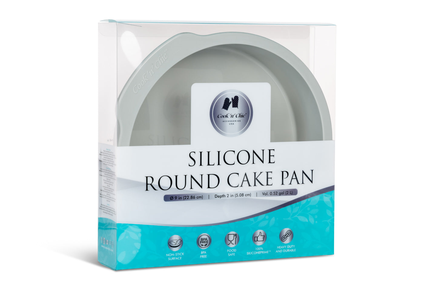 cook&#39;n&#39;chic® premium professional non-stick reusable quick release easy to clean durable silicone round cake pan made of genuine siliconePRIME™